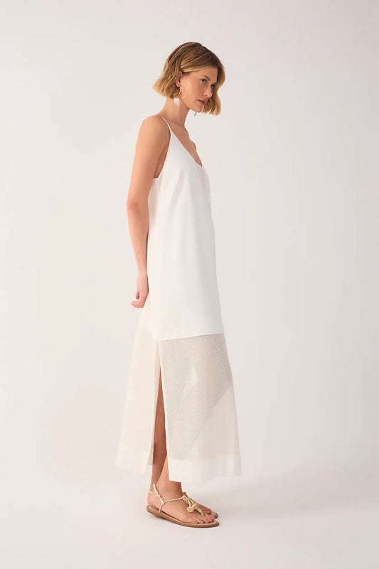 Cutout canva linen dress