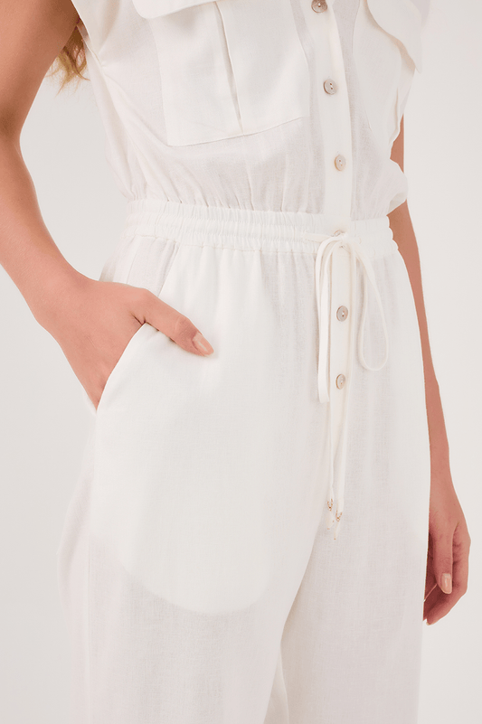 Elastic waistband jumpsuit