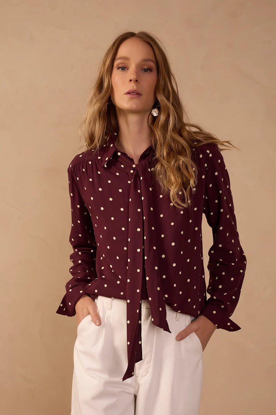 Nocturne tie neck shirt