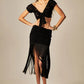 PATY SKIRT SET BLACK JACQUARD TEXTURE
