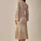 LONG SIXTY DRESS NUDE LACE