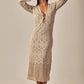 LONG SIXTY DRESS NUDE LACE