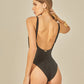 BLACK TEXTURE LILY SWIMSUIT