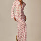 LONG SIXTY DRESS GREEN RETRO PRINT