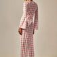 LONG SIXTY DRESS GREEN RETRO PRINT