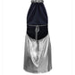 Metallic halter dress