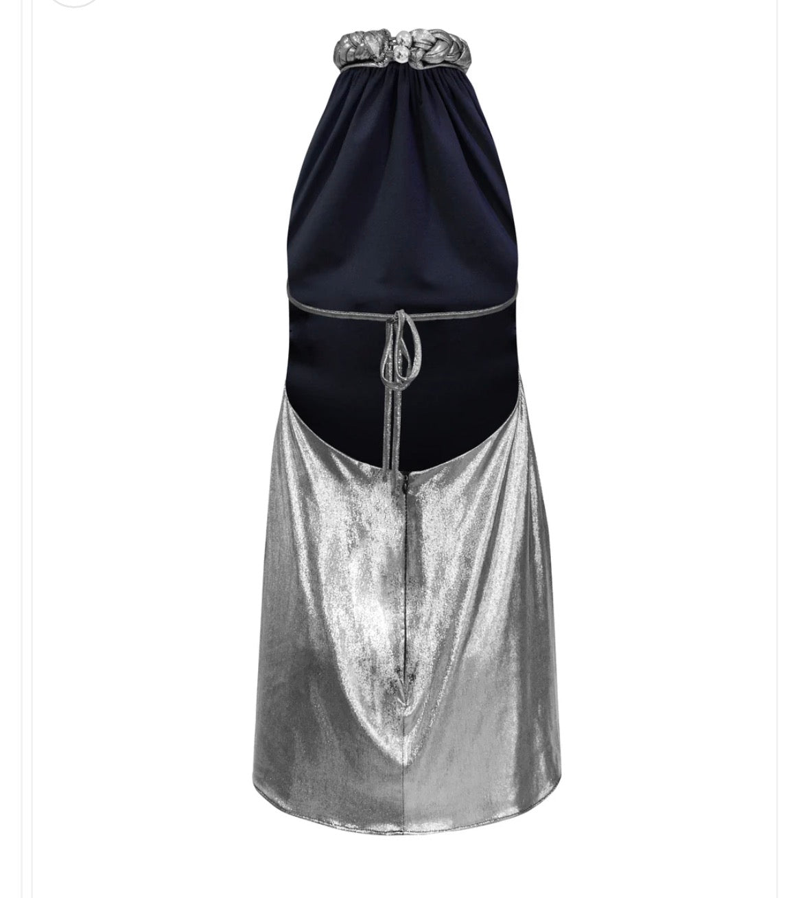 Metallic halter dress