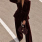 CHOCOLATE BROWN VELVET BLAZER & PANTS