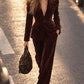 CHOCOLATE BROWN VELVET BLAZER & PANTS