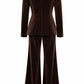 CHOCOLATE BROWN VELVET BLAZER & PANTS
